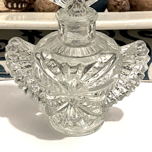 Antique Pressed Glass Perfume Bottle Women’s Scottish Thistle & Large Dabber - Picture 4 of 8